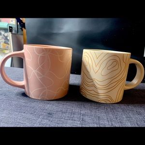Mug set- pink and cream